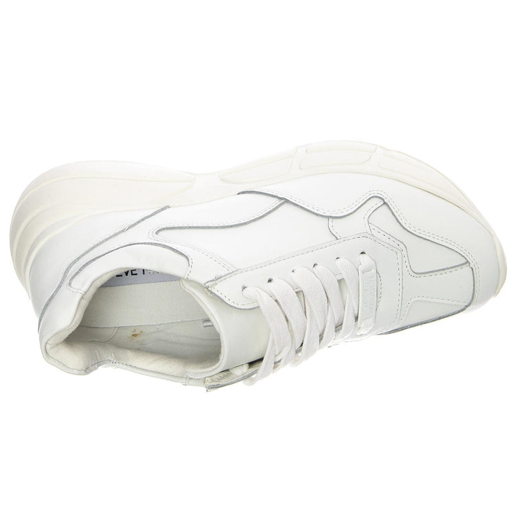 Womens Memory Shoes - White Leat - Scarpe Stringate Profilo Basso Donna Bianche MEMO01S1  STEVE MADDEN 