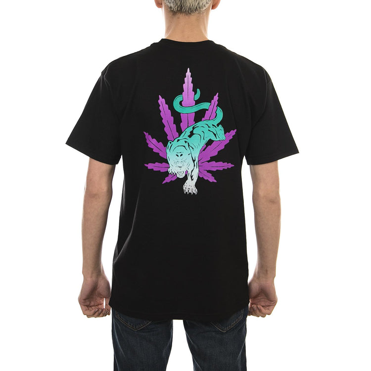 BACKLIGHT PANTHER TEE BLACK TS00307-BLACK  HUF 