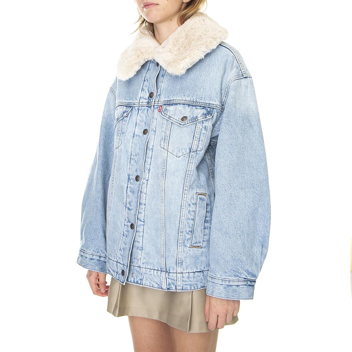 XL Womens Sherpa Trucker Z3300 Indigo - Giacca Invernale Denim Jeans Donna Blu A3484-0000  LEVIS 