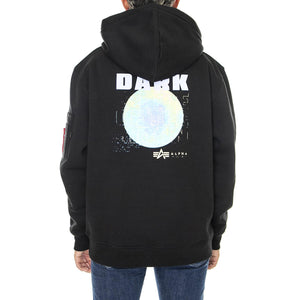 Dark Side Hoody Black Neon Purple - Felpa con Cappuccio Uomo Nera 108337-556  ALPHA INDUSTRIES 