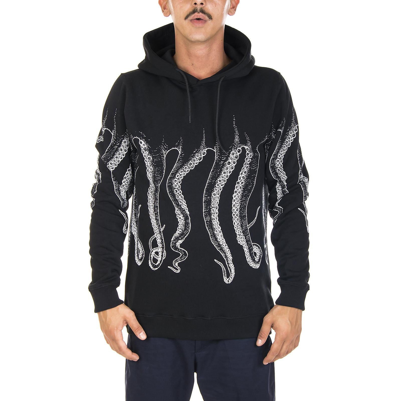 OCTOPUS OUTLINE HOODIE WHITE LINE BLACK 94028_4  OCTOPUS 