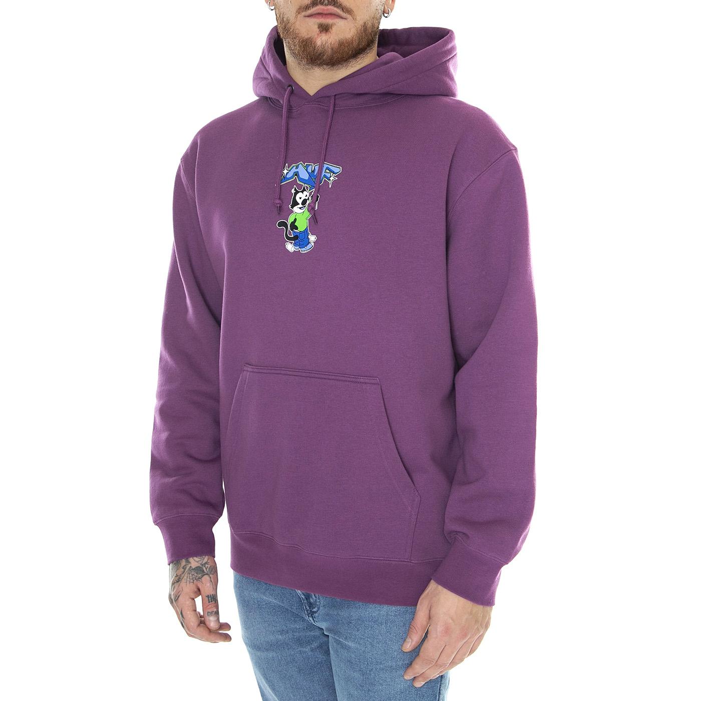Bad Cat P/O Hoodie Grape - Felpa con Cappuccio Uomo Viola PF00637-GRAPE  HUF 