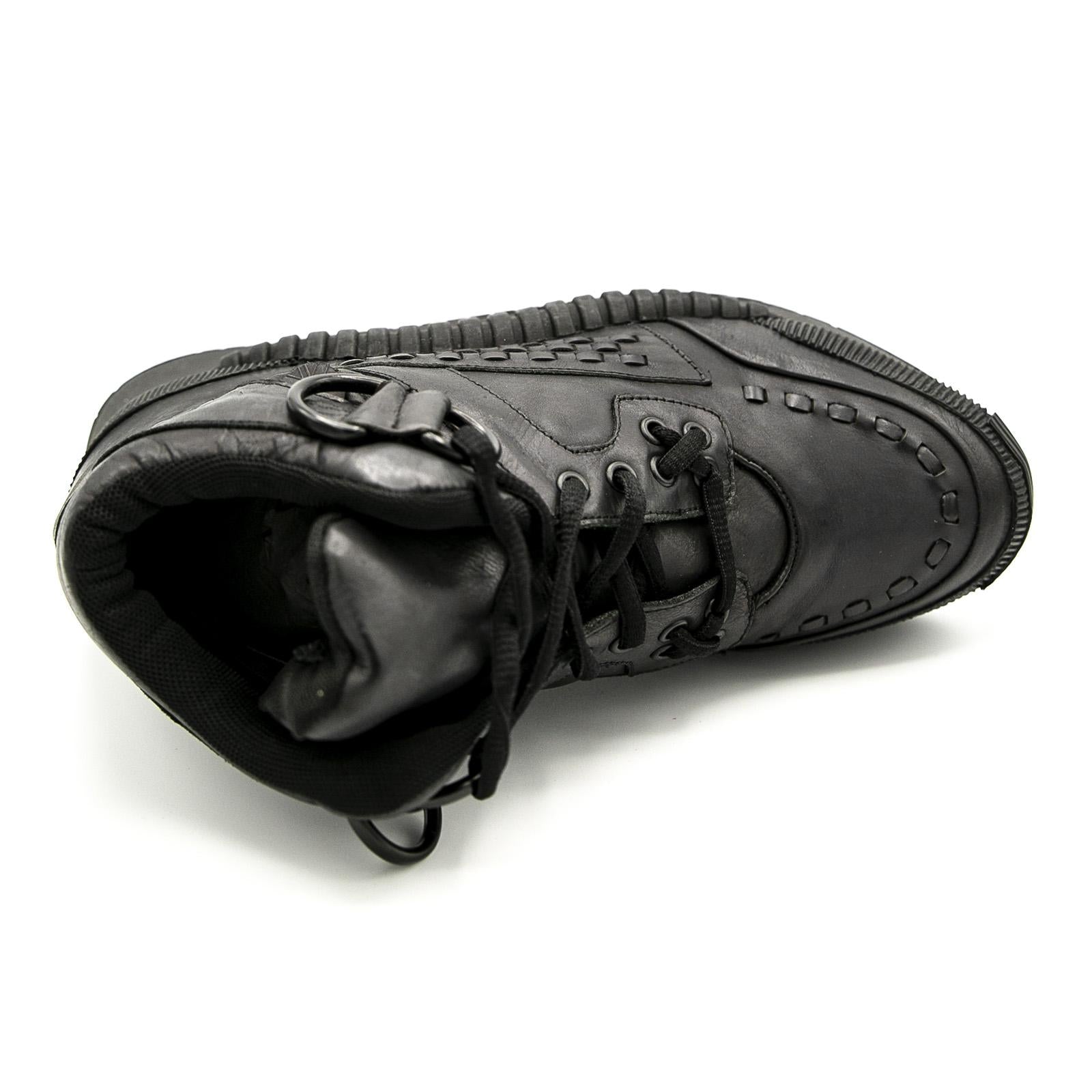 Z1 Black Calf Leather - Scarpe Stringate Profilo Alto Donna Nere UDSTB-171-BKCF  UNDERGROUND 