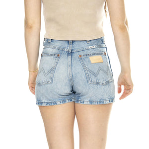 Cowboy Short 3 Inch Stuntman Blue - Pantaloncini Denim Jeans Donna Blu 112351074  WRANGLER 