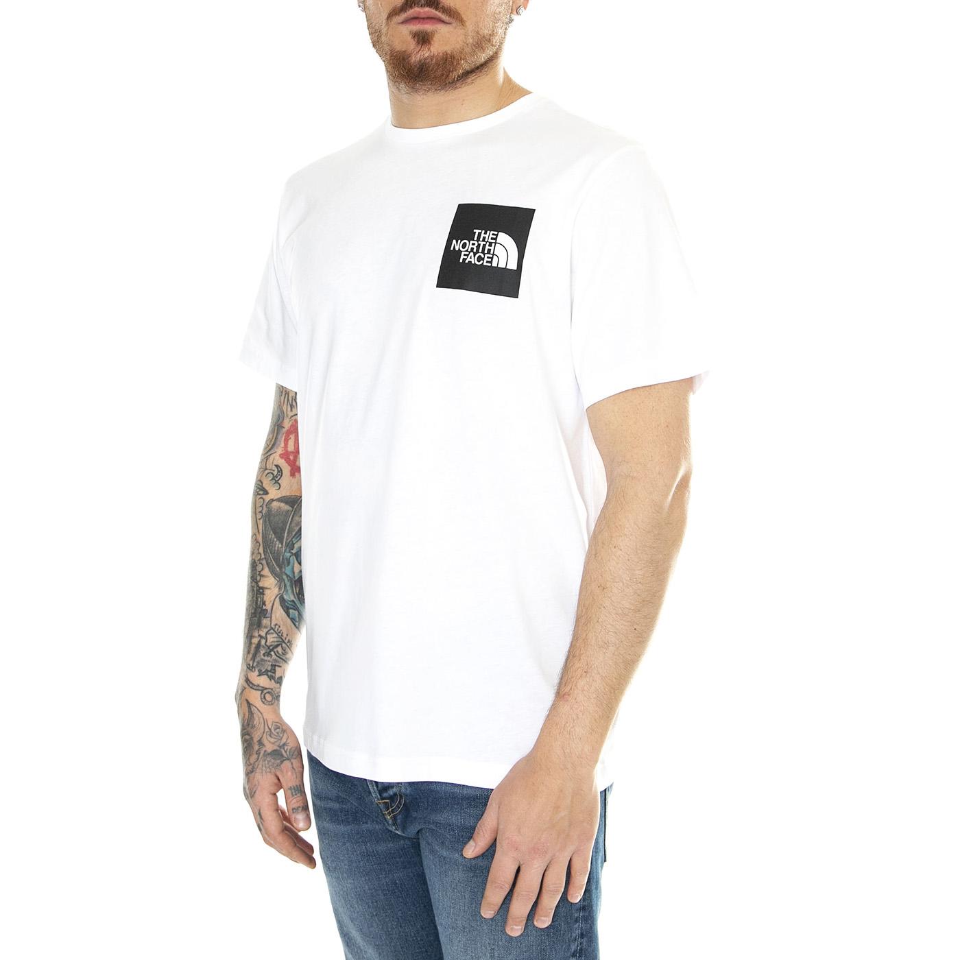 M S/S Fine Tee Tnf White - Maglietta Girocollo Uomo Bianca NF0A87NDFN41  THE NORTH FACE 