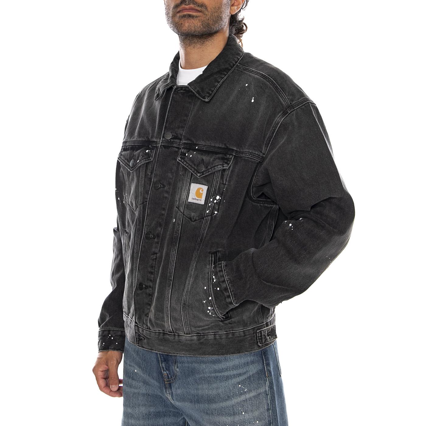 HELSTON JACKET BLACK - Giacca Denim Jeans Uomo Nera I033352 89EJ CARHARTT WIP 