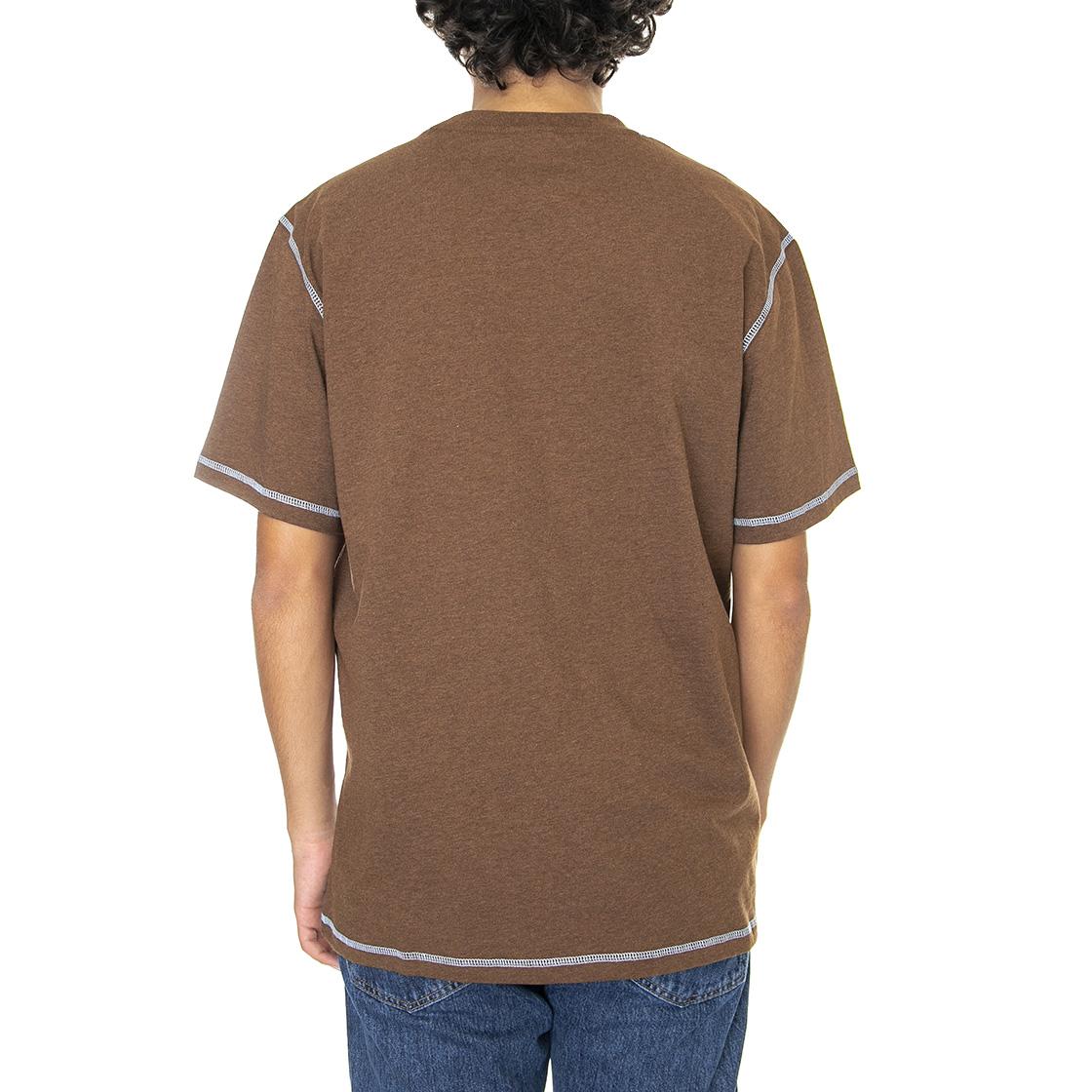 Contrast Crown Relaxed Brown Heather - Maglietta Girocollo Uomo Marrone KN00369-BRHTR  HUF 