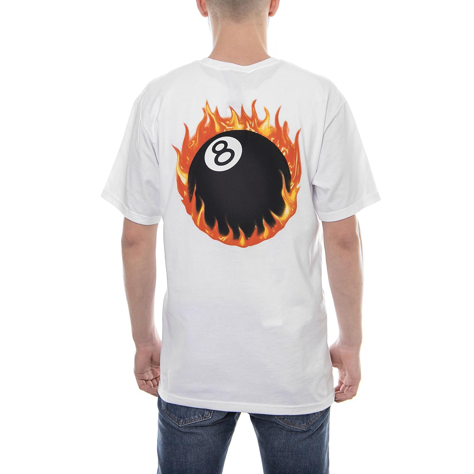 FIREBALL TEE WHITE 1904225-WHIT . STUSSY 