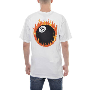 FIREBALL TEE WHITE 1904225-WHIT . STUSSY 