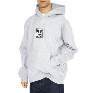 Icona Extra Heavy Hood Fleece Heather Grey - Felpa con Cappuccio Uomo Grigia 112470148-HEA  OBEY 
