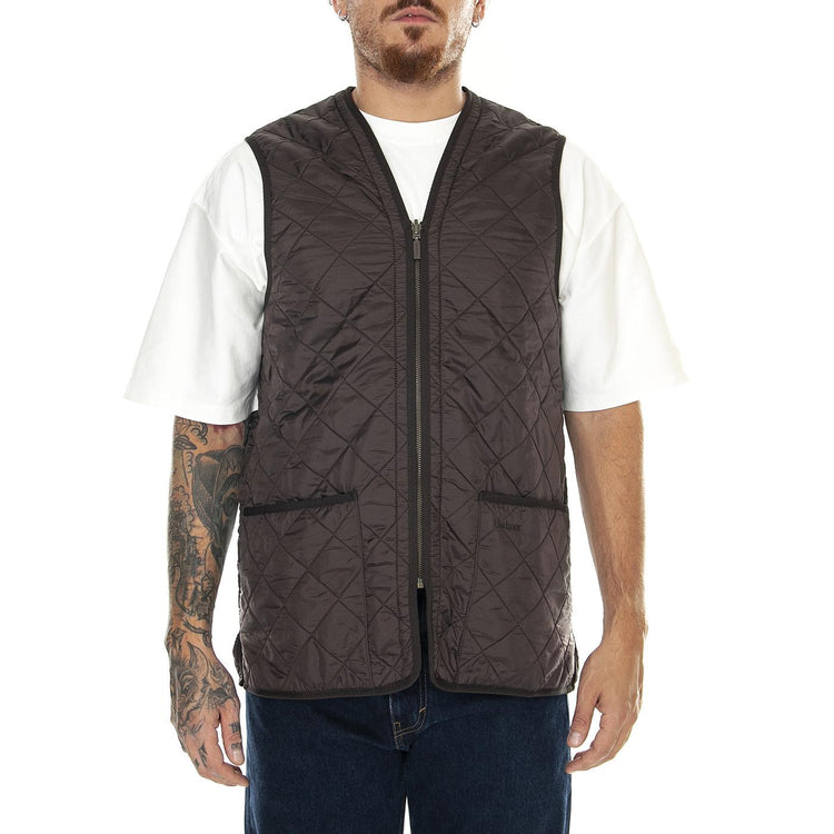 M' Polarquilt Waistcoat Zip Liner Dark Brown - Giacca Invernale Smanicata Uomo Marrone MLI0002-BR71-FW23  BARBOUR 