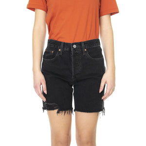 501 Mid Thigh Short Lunar Black - Bermuda Donna Denim Jeans Neri 85833-0016  LEVIS 