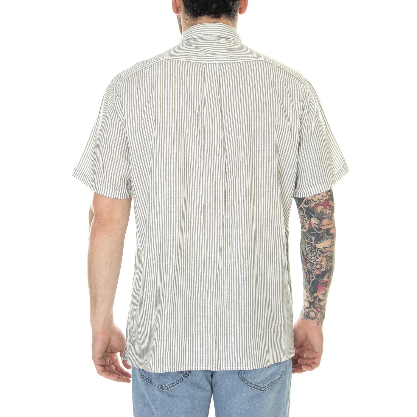 Deerpark Tailored Shirt Olive - Camicia Maniche Corte Uomo Verde / Multicolore MSH5282-OL51-SS23  BARBOUR 