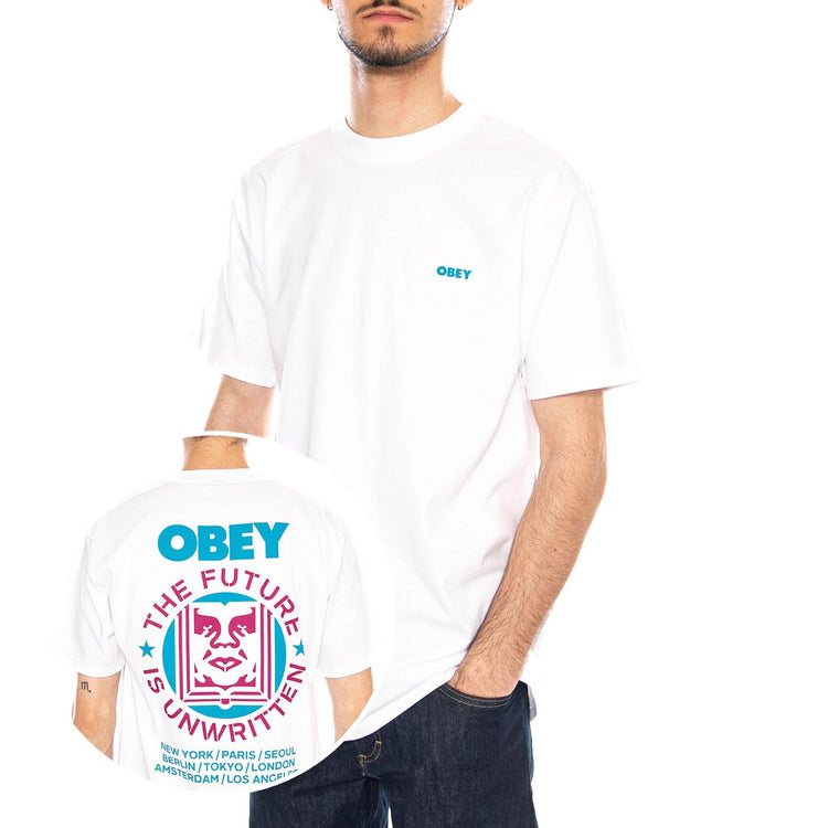 Obey Future Unwritten Tee White - Maglietta Girocollo Uomo Bianca 165264297 WHT OBEY 