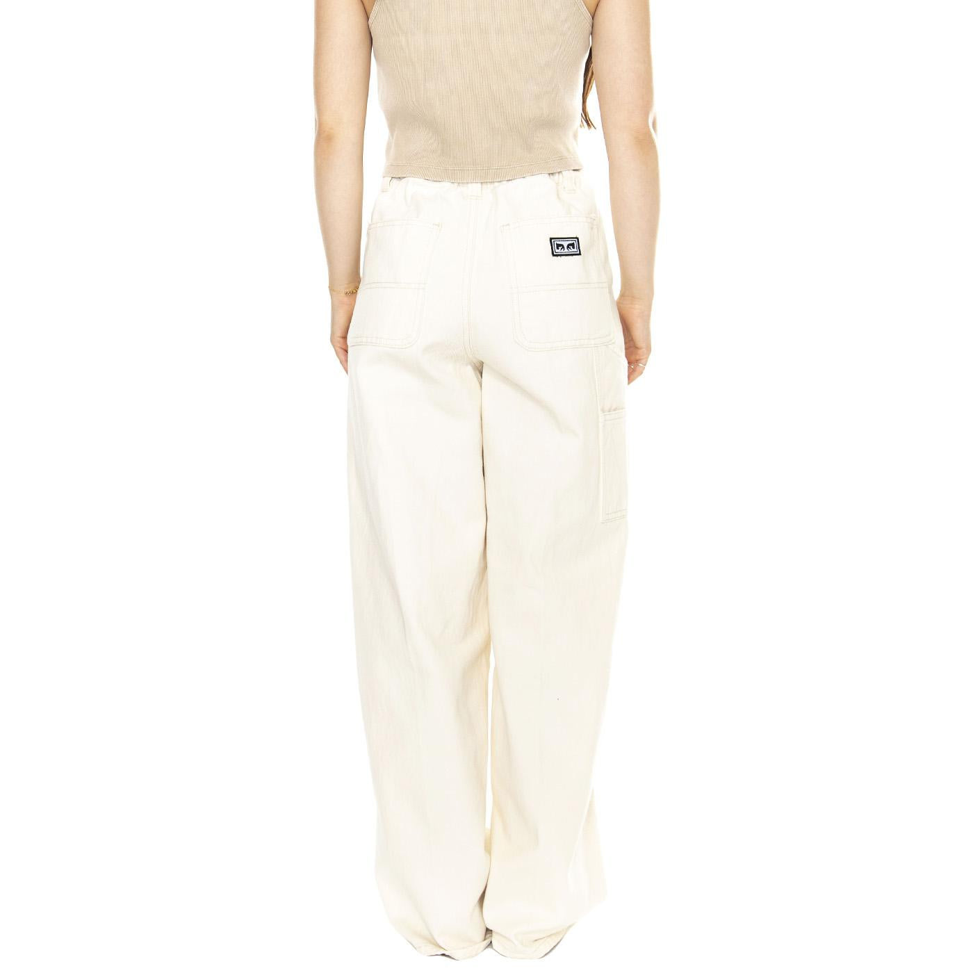 Obey Lily Carpenter Denim Unbleached - Pantaloni Denim Jeans Donna Beige 242010052-UBL  OBEY 