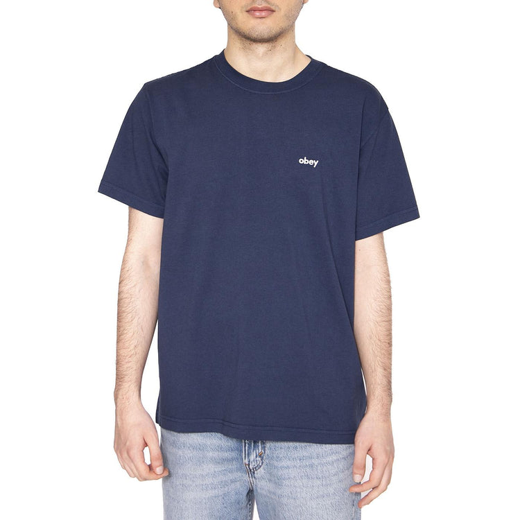 Lowecase Pigment Tee Ss - Maglietta Girocollo Uomo Blu 131080353-ANV  OBEY 