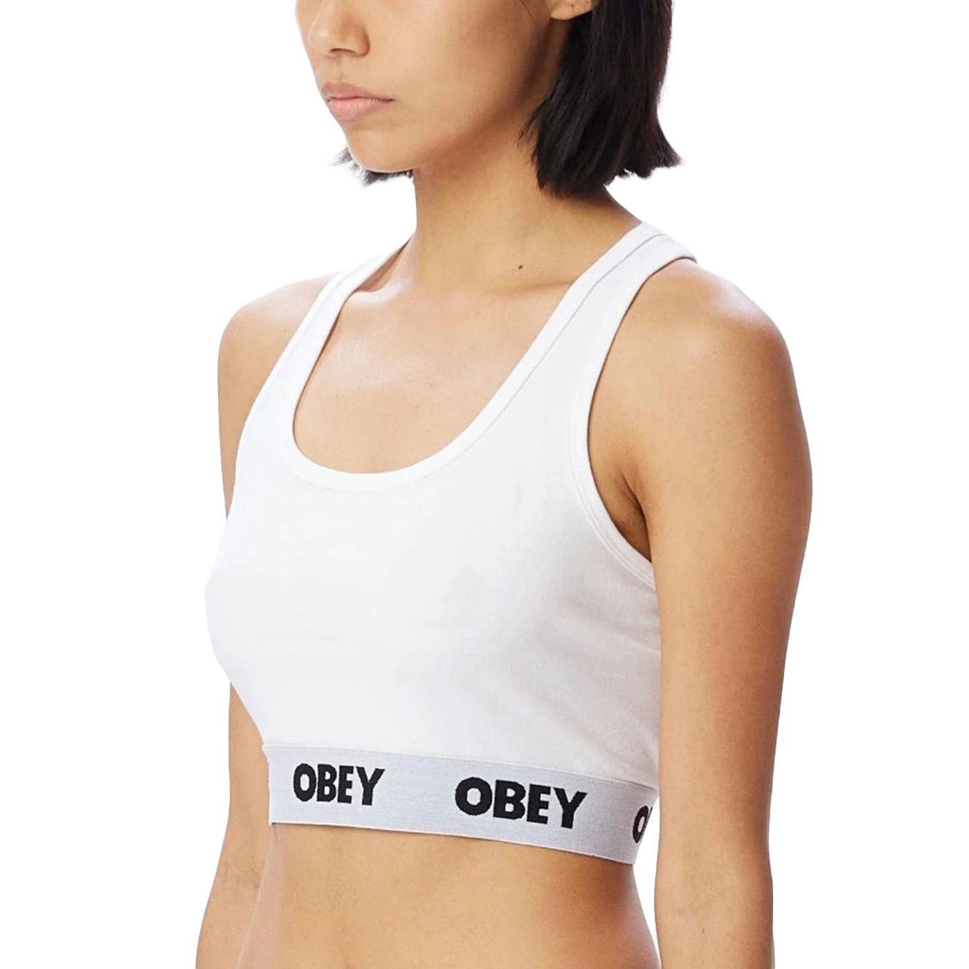 Obey Bralette White - Canotta Cropped Donna Bianca 231170030-WHT  OBEY 