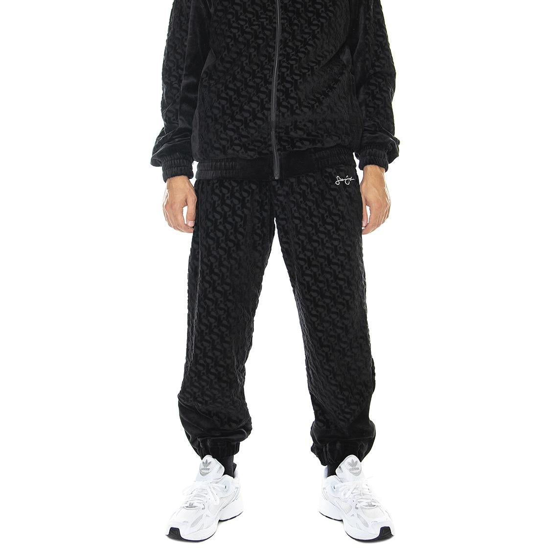Monogram Devorée Velours Trackpants 01 Black - Pantaloni Jogging Uomo Neri 6004549/222  SEAN JOHN 