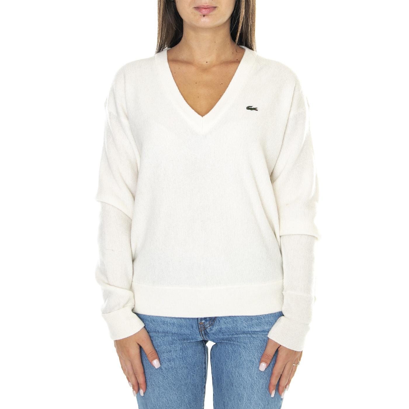 Pullover AF9554-70V - Maglione Donna Bianco AF9554-70V  LACOSTE 