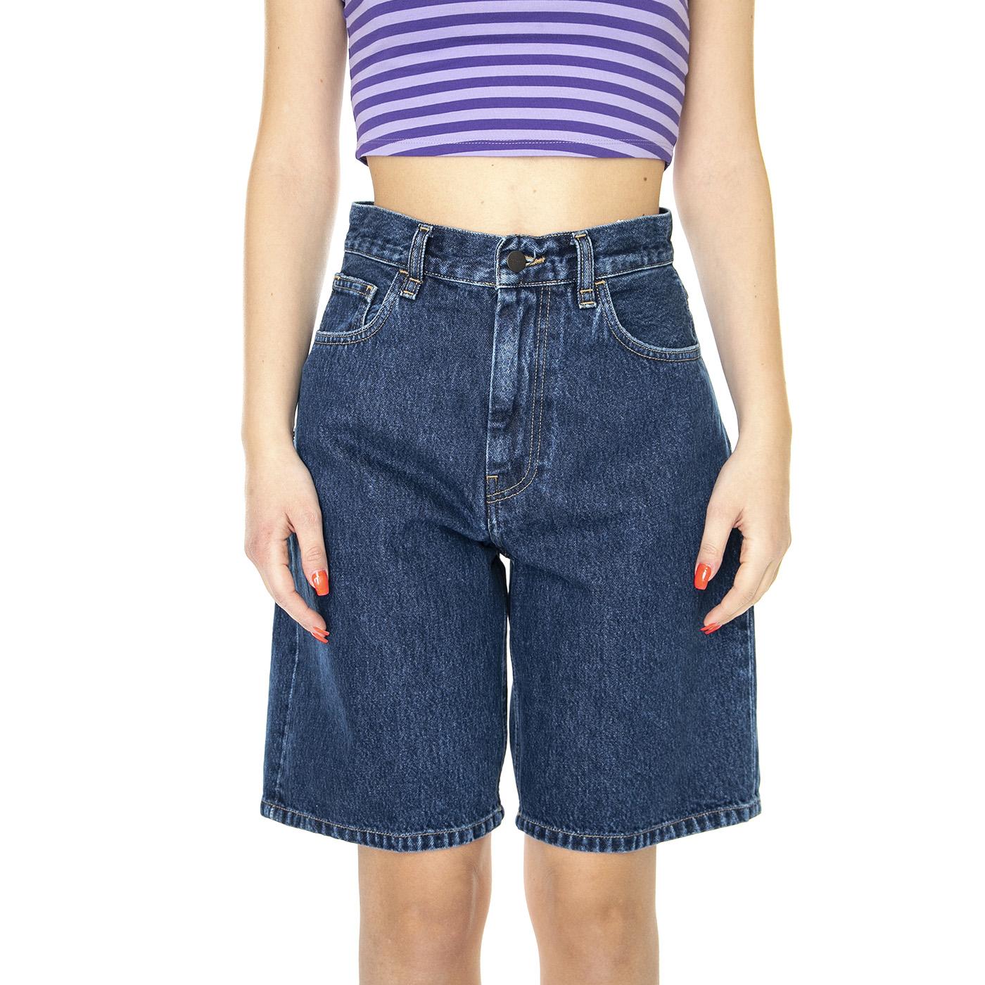 W' Brandon Short Blue Stone Washed - Bermuda Denim Jeans Donna Blu I031919-0106  CARHARTT WIP 