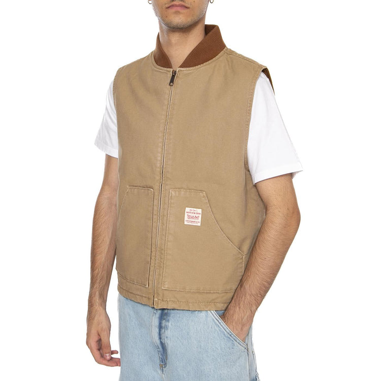 Sansome Vest Tiger's Eye Brown - Giacca Smanicata Uomo Marrone A8580-0001  LEVIS 