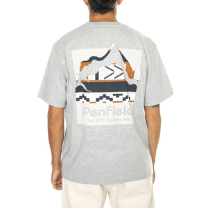 Geo Back Print T-Shirt Vintage Grey Heather - Maglietta Girocollo Uomo Grigia PFD0338-G59  PENFIELD 