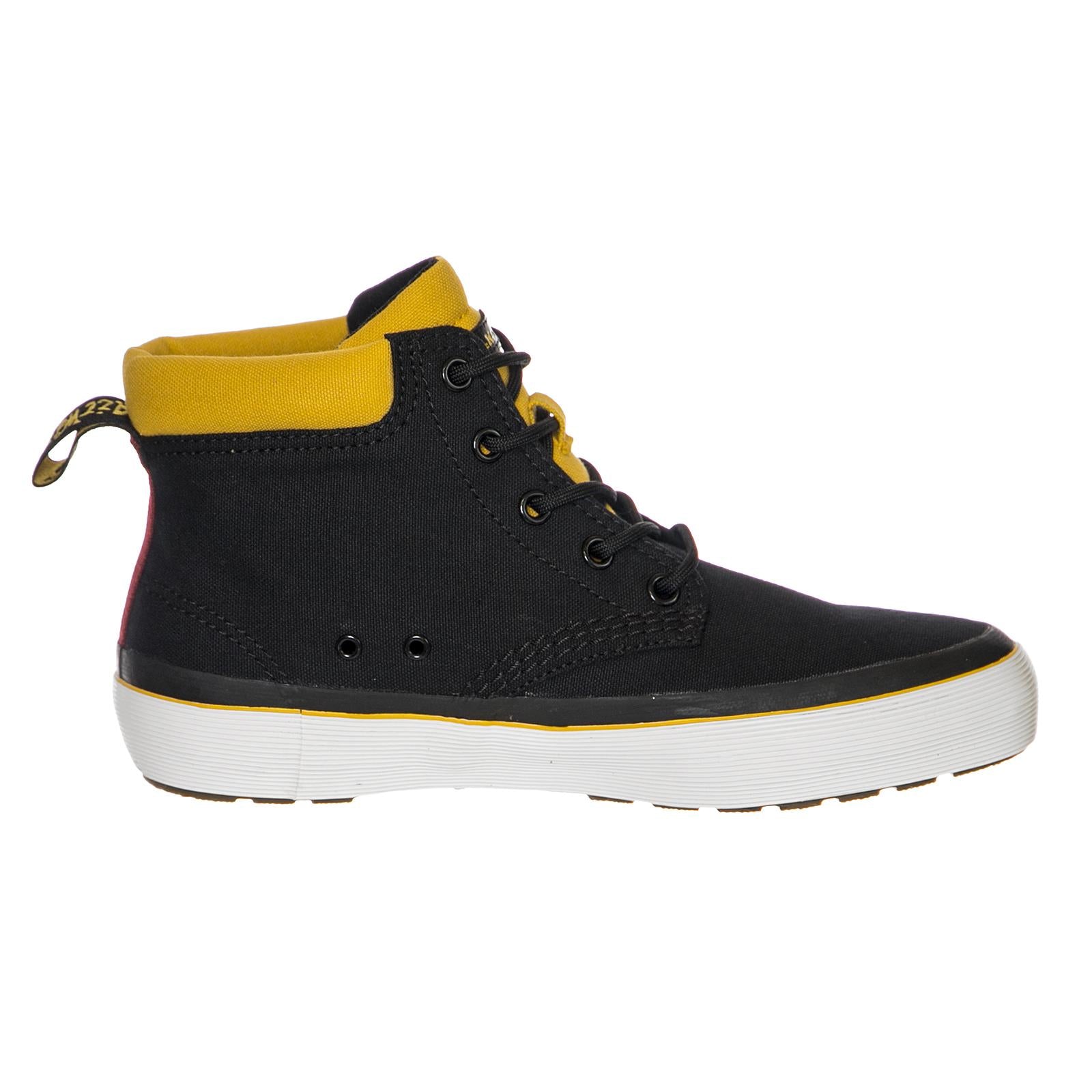 Womens Allana Black / Yellow Canvas Shoes DMSALLBYCV22307002  DR.MARTENS 
