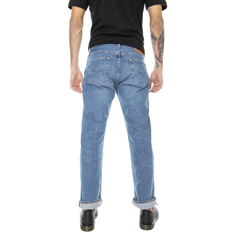 501 Levi's Original Bulldog Mask - Denim Jeans Uomo Blu / Med Indigo / Worn In 00501-3220 . LEVIS 
