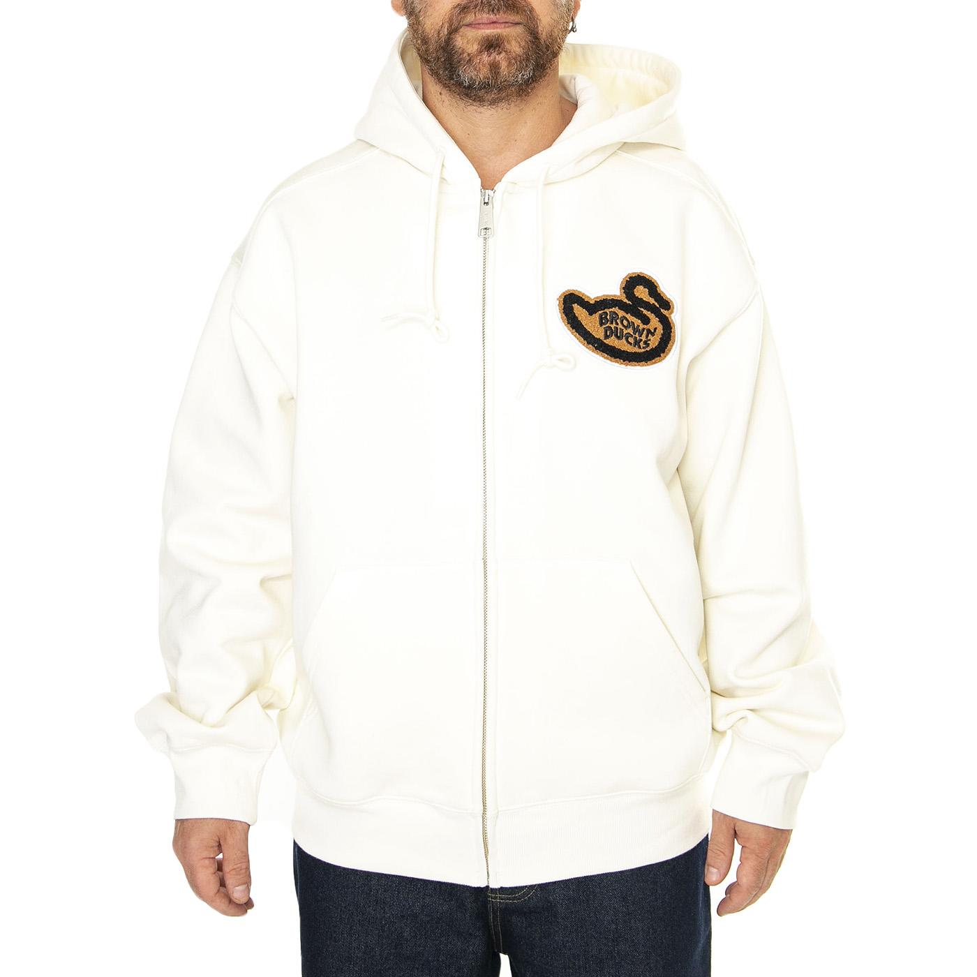 Hooded Brown Ducks Jacket Wax - Felpa con Cappuccio Uomo Bianca I033931.D6XX  CARHARTT WIP 