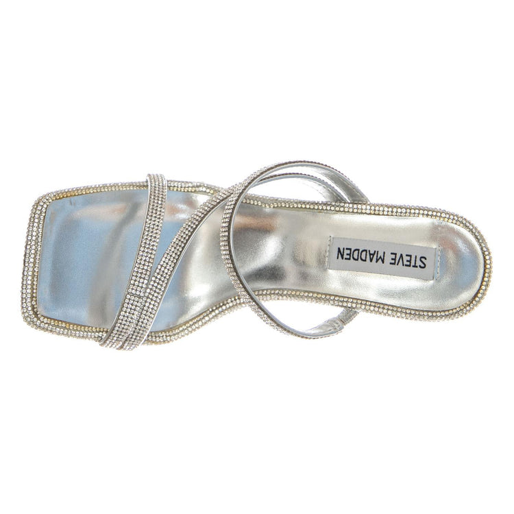 Annual Silver Nappa PU with Rhinestones - Sandali Donna Argento SMSANNUAL-SIL . STEVE MADDEN 