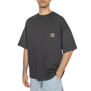 S/S Hudson Pocket T-Shirt Black - Maglietta Girocollo Uomo Nera I035140.895F  CARHARTT WIP 