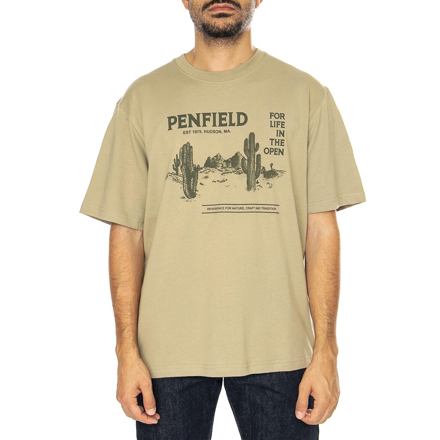Reverence Print T-Shirt Slate Green - Maglietta Girocollo Uomo Verde PFD0492-K67  PENFIELD 
