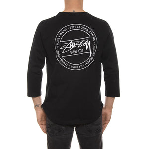 LAGUNA DOT RAGLAN JERSEY BLACK 114962-BLACK  STUSSY 