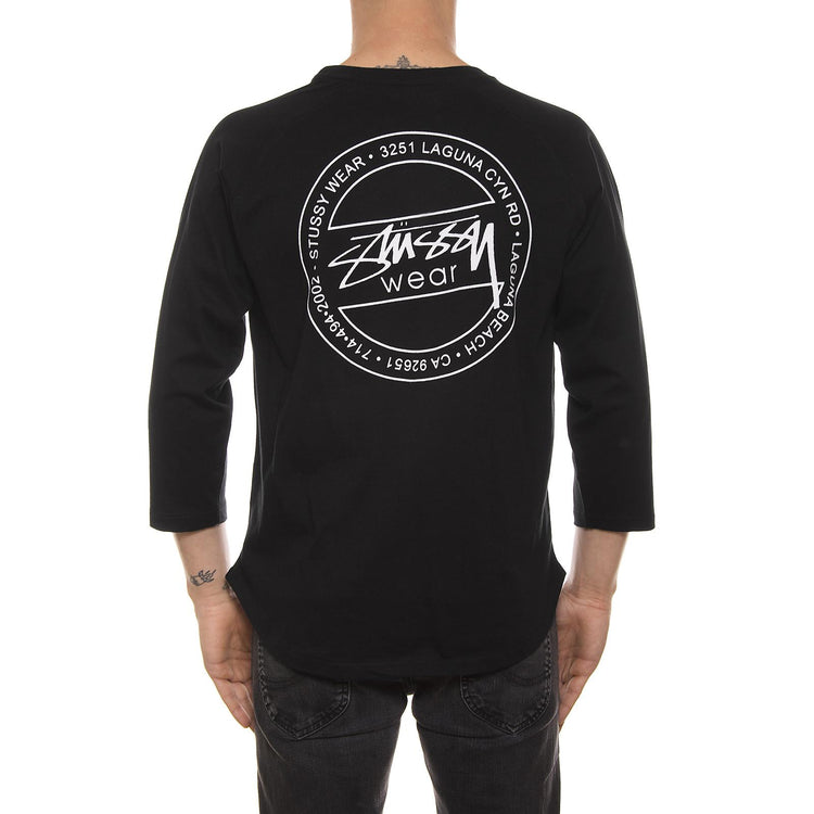 LAGUNA DOT RAGLAN JERSEY BLACK 114962-BLACK  STUSSY 