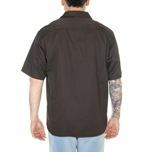Westover Dark Brown - Camicia Maniche Corte Uomo Marrone / Bianca DK0A4Y7MDBX1  DICKIES 