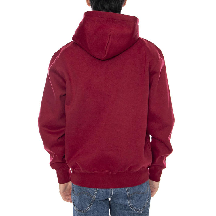Hooded Carhartt Sweat Scarlet / Graphite - Felpa con Cappuccio Uomo Bordeaux I030547.38FXX  CARHARTT WIP 