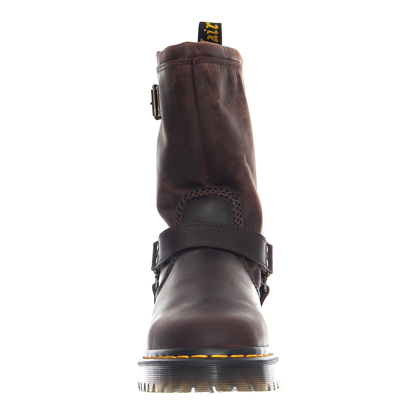 Anistone Hi - Dark Brown / Burnished Waxy Pull Up WP - Stivali Donna Marroni 31901201 . DR.MARTENS 