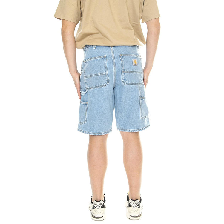 Single Knee Short Blue /heavy stone bleached - Bermuda Uomo Denim Jeans Blu I032026.01A3  CARHARTT WIP 