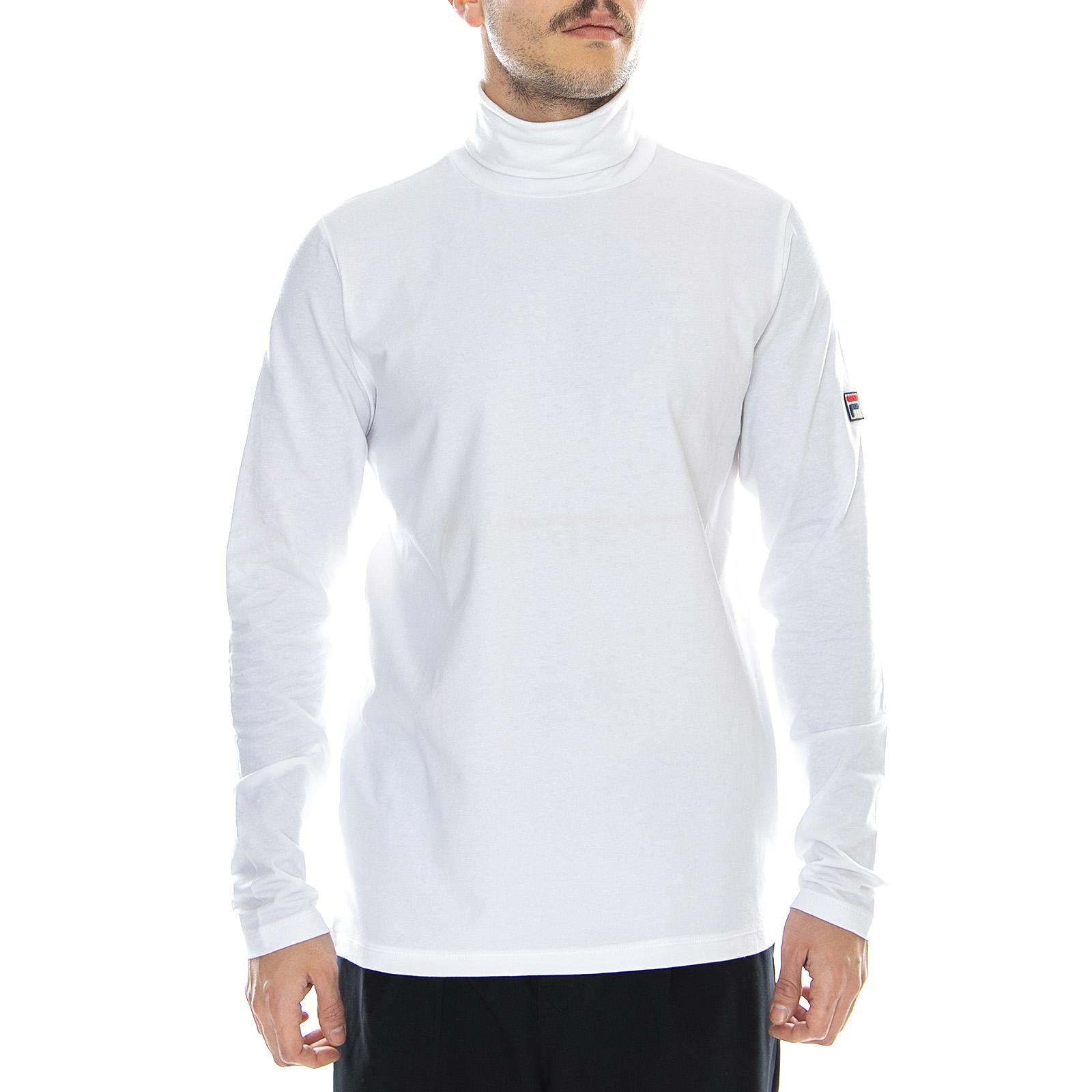 Roll Neck 19th Ls Tee - White - Maglietta Maniche Lunghe Uomo Bianca 96424_4  FILA 