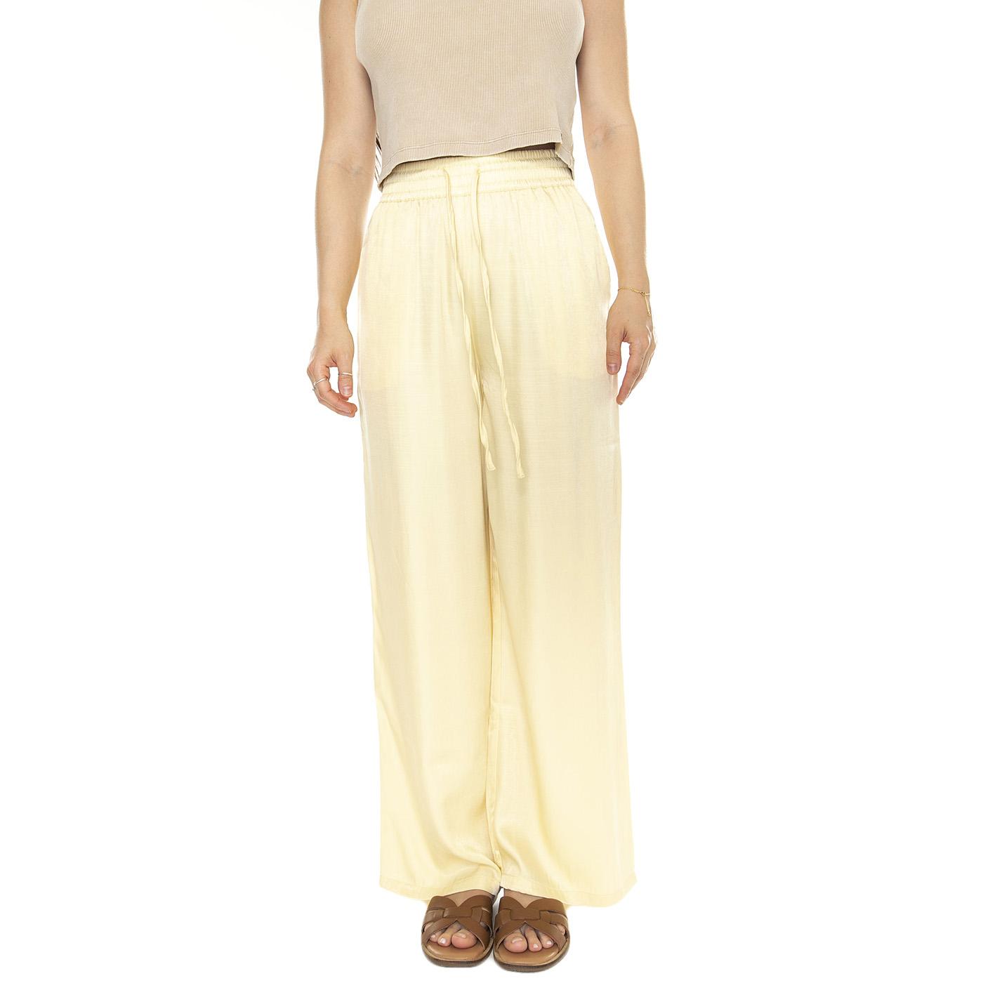 Pantalón fluido satinado amarillo Yellow Trousers - Pantaloni Donna Gialli 41W/11255  WILD PONY 