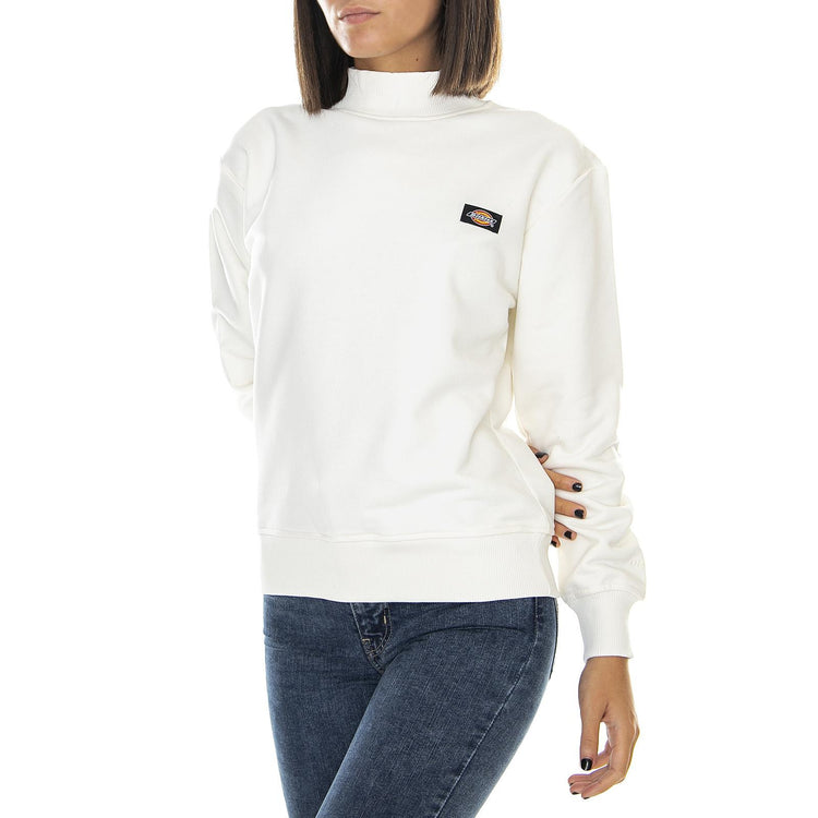 Bardwell Mock-Neck Sweatshirt - White - Felpa Mezzo Collo Donna Bianca 02 300028-ECR . DICKIES 