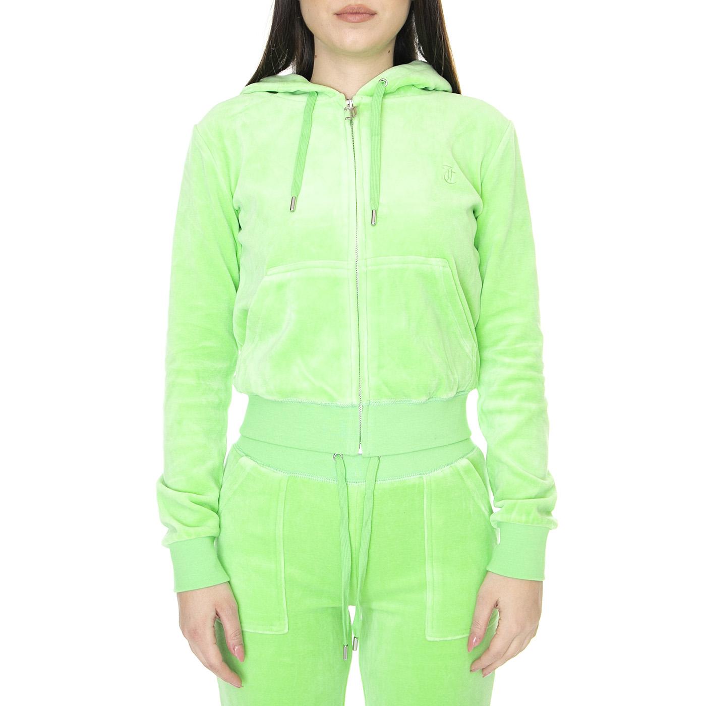 Cotton Rich Robertson Hoodie Summer Green - Felpa con Cappuccio e Zip Donna Verde JUCJCCA221001-SUM  JUICY COUTURE 