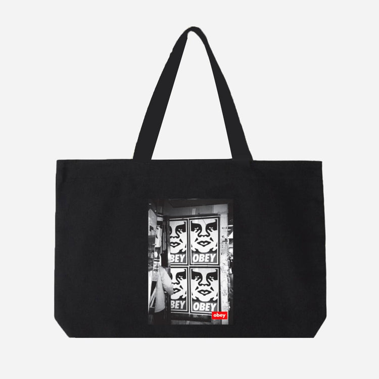 OBEY Icon Photo Tote Bag Black - Borsa Tote Shopping Bag Nera 100553622 BLK OBEY 