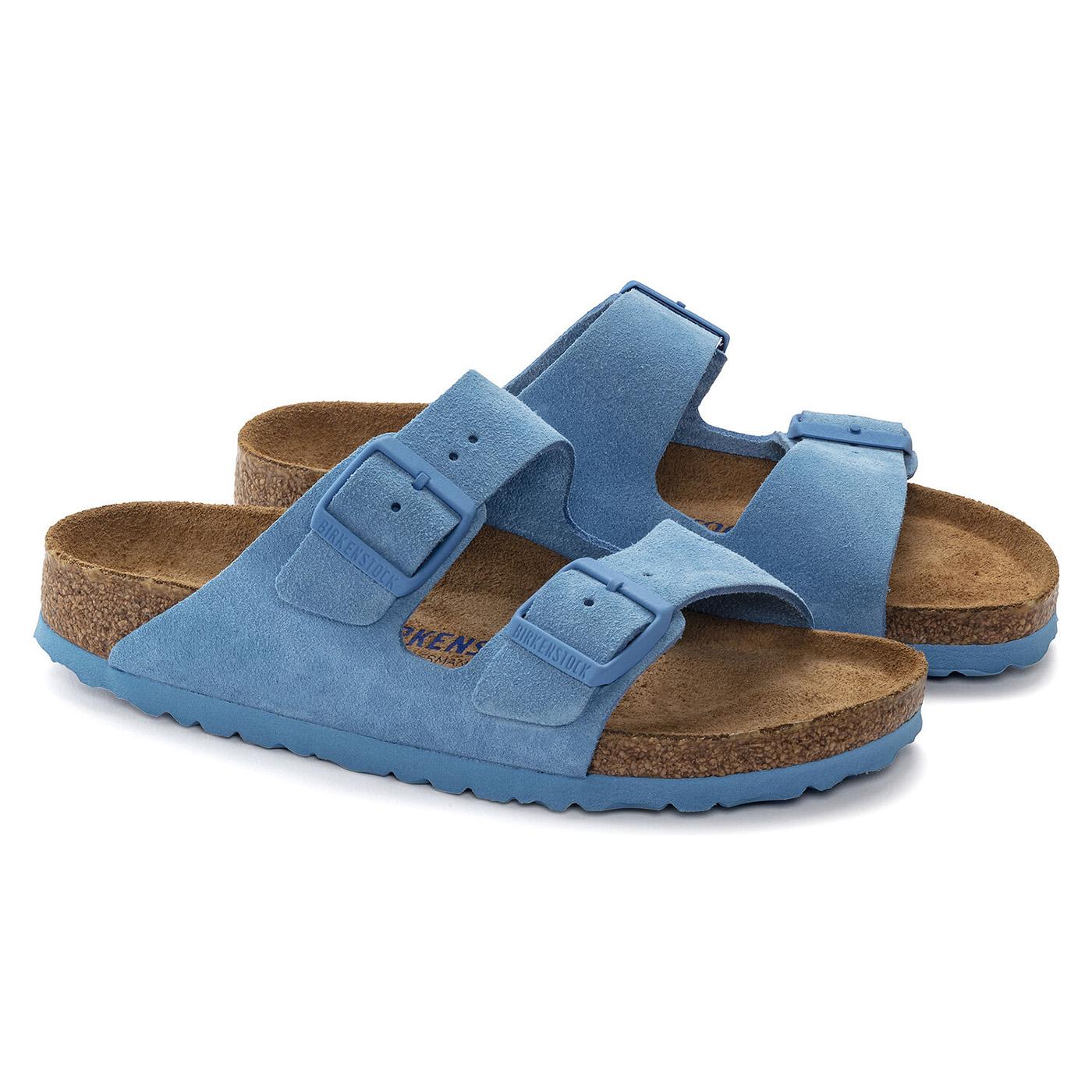 Arizona SFB Sky Blue Suede Leather - Sandali Uomo / Donna Blu 1024066  BIRKENSTOCK 