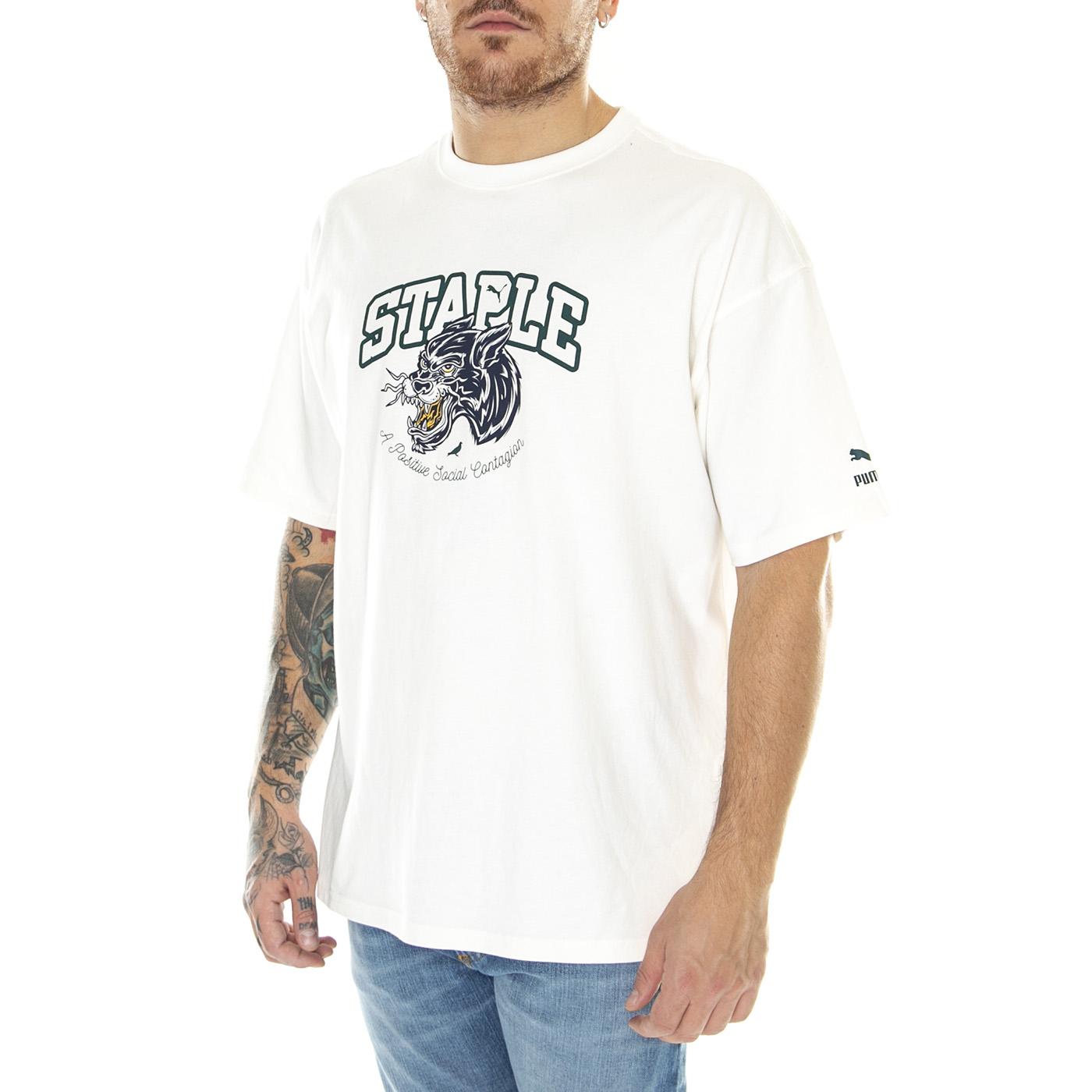 PUMA x STAPLE Graphic Tee White - Maglietta Girocollo Uomo Bianca 622201-65  PUMA 