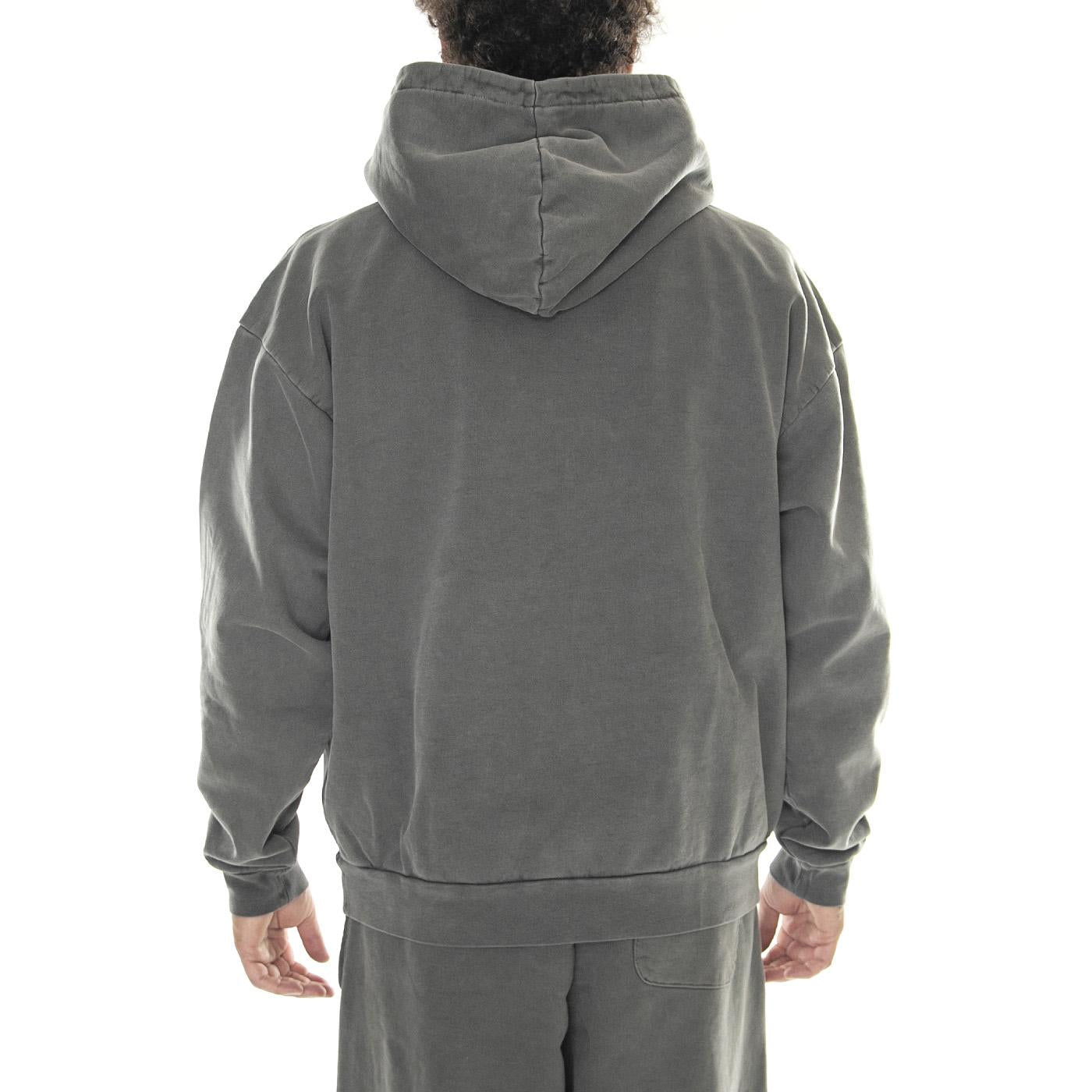 M' Lowercase Pigment Hood Fleece Digital Black - Felpa con Cappuccio Uomo Grigia 112470194-DIB  OBEY 