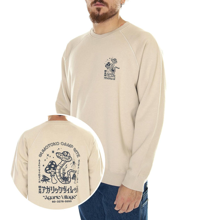 Agaric Village Sweat White Pepper - Felpa Girocollo Uomo Beige I033211.1MZ.67.  EDWIN 