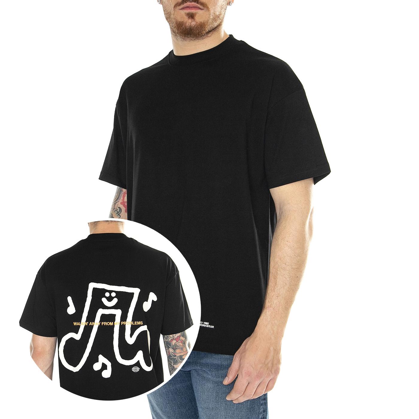 Walker Tee Black - Maglietta Girocollo Uomo Nera FNKSS24-20522  FUNKY 