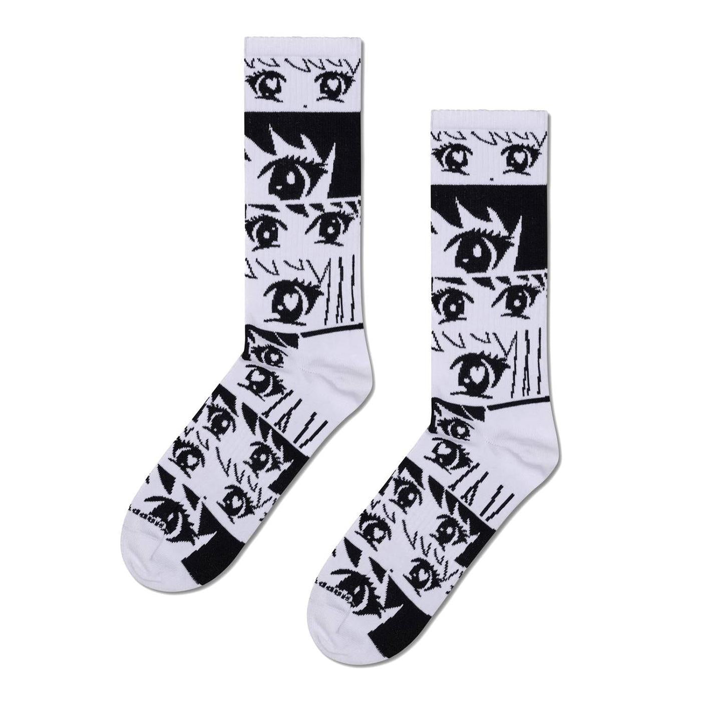 Anime Stripe Sneaker Socks - Calzini Multicolore P003106 WHITE HAPPY SOCKS 