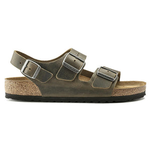 Milano Faded Khaki, Oiled Leather - Sandali Uomo / Donna Verdi - Calzata Regolare 1019454  BIRKENSTOCK 
